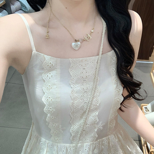 高中女生夏季甜美吊带裙子时髦显瘦初中学生小清新法式气质连衣裙