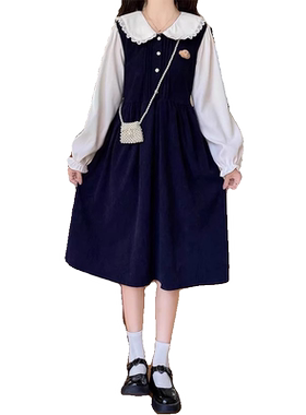 娃领长袖连衣裙少女春秋203新
