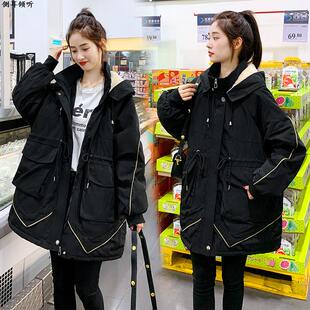 冬装新款棉衣棉服外套女中长款羊羔毛加厚棉袄学生胖mm大码200斤