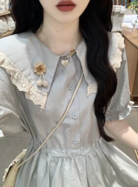 娃领超仙女森系连衣裙夏季