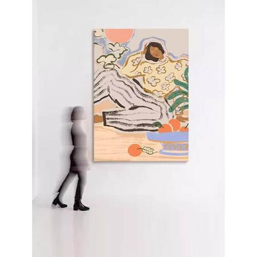 《不语》Lay Hoon插画家客厅装饰画抽象个性人物小众艺术卧室挂画