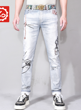 [小脚]DC417唠叨牛仔修身小脚男士牛仔裤潮流弹个性时尚男士长裤