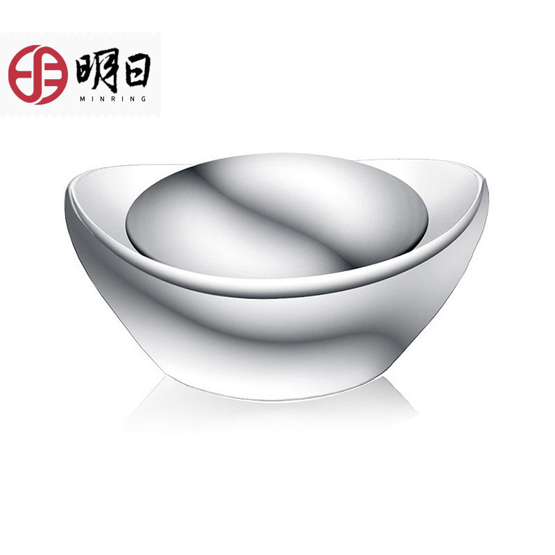 明日银元宝s999纯银实心元宝带证书送礼收藏投资白银子足银锭礼品