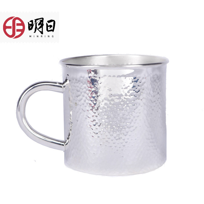 明日银杯子S999纯银食用银足银马克杯主人杯茶缸口杯银水杯带证书