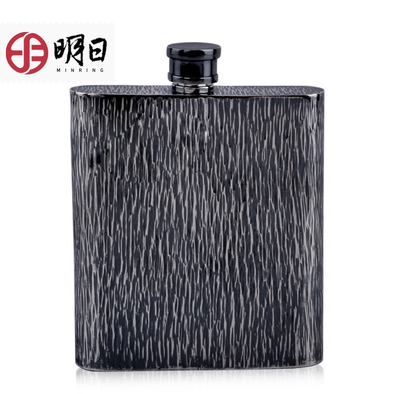 明日银酒壶纯银随身便携999足银扁酒壶户外手工银器4两白酒小酒壶