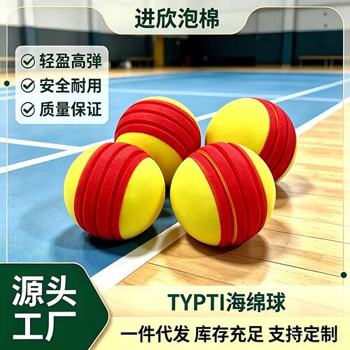 跨境热销Typti泡棉泰普球 高弹力PU匹克球娱乐室内练习静音无声球
