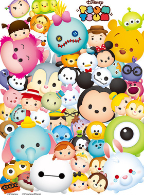 现货日本Yanoman迪斯尼进口益智拼图TSUM角色大集合 透明70片四款