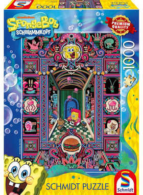 正品包邮Schmidt德国进口益智拼图58587海绵宝宝的疯狂世界1000片