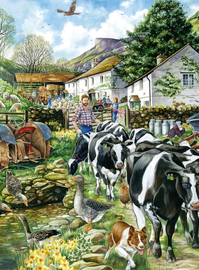 现货包邮 JUMBO荷兰进口益智拼图11283 农场的一天1000片Falcon