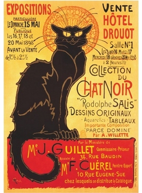 现货 D-Toys罗马尼亚进口益智拼图67555VP09 黑猫 复古海报1000片