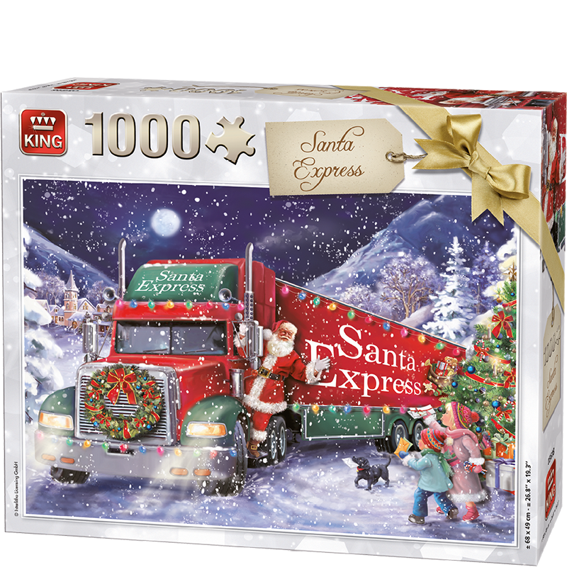 【清仓】荷兰King Inter进口益智拼图05618 圣诞老人快车 1000片