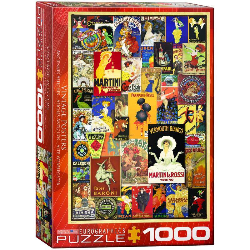 正品包邮 Eurographics欧洲进口益智拼图0769 复古海报1000片减压