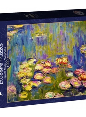 包邮 法国Bluebird蓝鸟进口成人益智名画拼图60240睡莲1000片莫奈