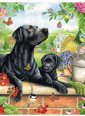 包邮 英国Otter House进口益智拼图75824 黑色拉布拉多小狗1000片