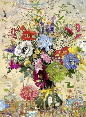现货包邮 HEYE德国进口成人益智拼图29787鲜花生命艺术1000片三角