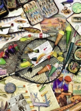 现货包邮 德国ravensburger睿思进口拼图19600 垂钓乐趣1000片