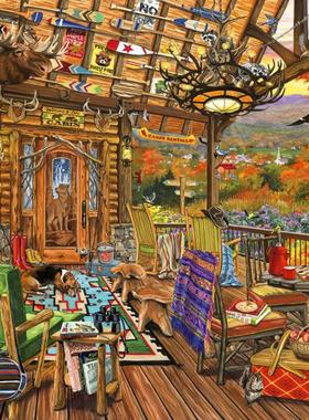 正品包邮 法国Bluebird蓝鸟进口益智拼图70562郊外小屋风光3000片