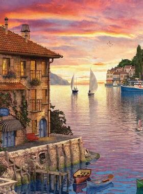 新款 欧版异形Eurographics加拿大进口益智拼图 地中海港口1000片