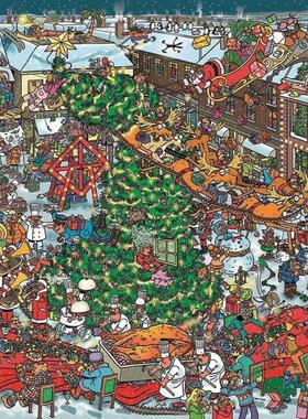 正品包邮 英国进口AJP益智卡通动漫拼图13137 圣诞小镇1000片减压