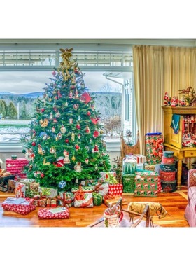 现货包邮法国Bluebird蓝鸟进口益智拼图90102温馨圣诞节500片减压