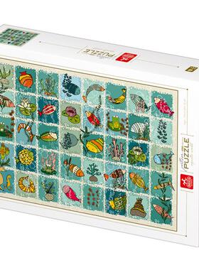 正品 D-Toys罗马尼亚进口成人益智拼图77165 水生动物合集1000片