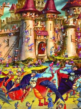 现货包邮 法国Grafika进口成人益智拼图 01441 城堡攻防战1000片