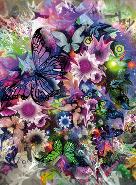 正品现货意大利Ricordi进口成人益智拼图减压25130花和蝴蝶1000片