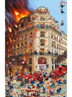 现货包邮 奥地利Piatnik进口成人益智卡通拼图5354火灾救援1000片