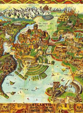 新款包邮 法国Bluebird蓝鸟进口益智拼图70317古亚特兰蒂斯1000片