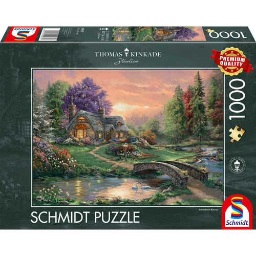 新品施密特Schmidt德国进口成人益智拼图59937静谧林间小屋1000片