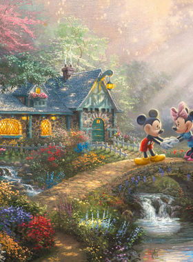 新款 德国Schmidt施密特进口拼图59928米奇米妮甜心桥500片铁盒