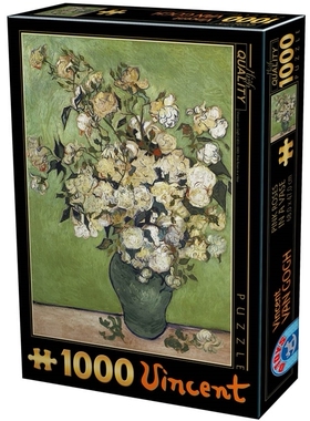 现货包邮D-Toys罗马尼亚进口益智拼图66916VG12梵高 白玫瑰1000片