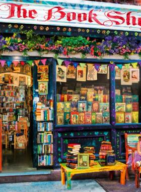 新款包邮 法国Bluebird蓝鸟进口成人益智拼图70327书店的孩子1000