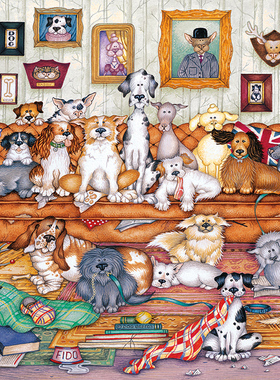 现货包邮 Gibsons英国进口益智拼图玩具G3118猫狗年度集会500片