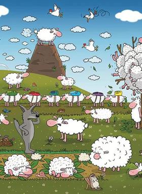 新款包邮 奥地利Piatnik进口成人益智拼图5556 天堂里的羊1000片