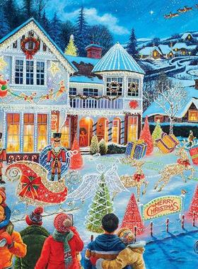 新款包邮 德国ravensburger睿思进口益智拼图16849圣诞屋1000片