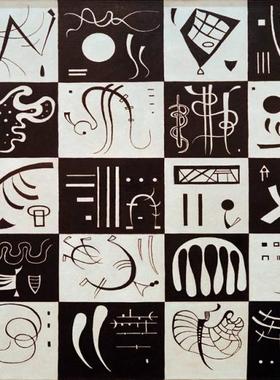 经典款 法国Bluebird蓝鸟名画拼图60051黑白抽象1000片康定斯基