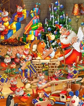 现货包邮 奥地利Piatnik进口益智拼图5379圣诞老人工作室1000片