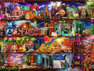 现货睿思Ravensburger德国进口拼图16685梦幻书架世界名胜2000片