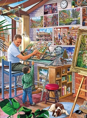 现货包邮Gibsons英国进口益智拼图玩具G6266绘画艺术工作室1000片