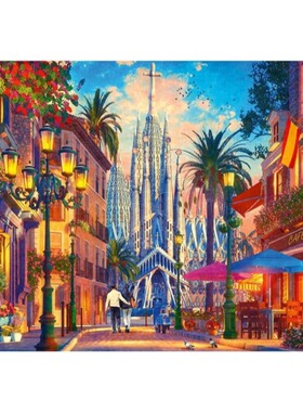 包邮 波兰 trefl欧洲进口益智风景拼图10793西班牙巴塞罗那1000片