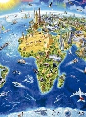 现货包邮 西班牙Educa进口成人益智拼图17129 世界城市地标2000片