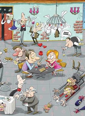 正品包邮 英国进口AJP成人益智卡通拼图10485混乱的情人节1000片