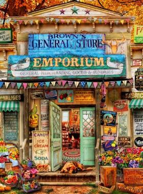 新款包邮 法国Bluebird蓝鸟进口成人益智拼图70332百货商店1000片