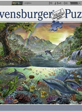 现货 睿思Ravensburger德国进口益智拼图19484海豚 在天堂1000片