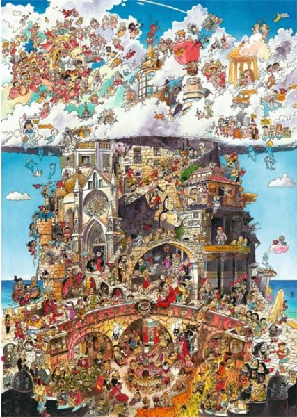 正品包邮 HEYE德国进口成人拼图29118天堂与地狱1500片雷诺瓦三角