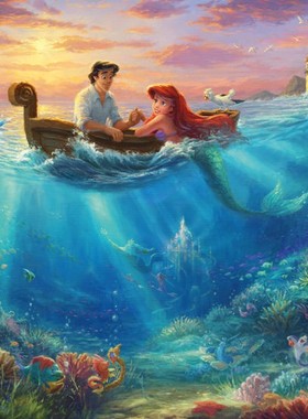 施密特Schmidt德国进口迪士尼拼图59927小美人鱼 爱丽儿500片铁盒