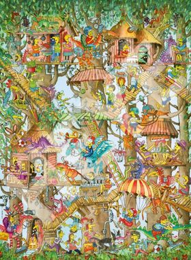 新款现货包邮 德国HEYE进口成人益智拼图29990树屋1000片三角减压