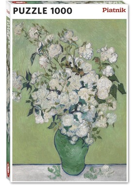 正品包邮 奥地利Piatnik进口益智名画拼图5598白玫瑰1000片梵高