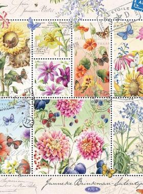 现货包邮JUMBO荷兰进口成人益智拼图玩具18812夏季花卉邮票1000片